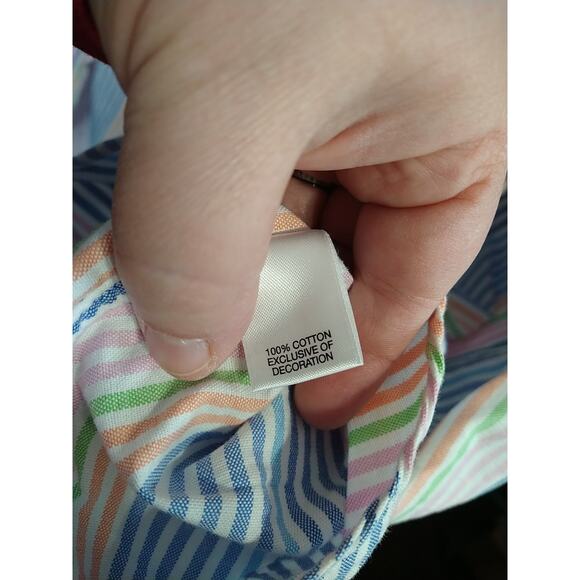 Cremieux Men's 3XB Candied Striped Collared Short Sleeve Pocket Shirt - Picture 8 of 9